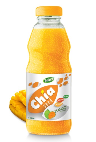 250ml Chia Seed Mango Flavour Glass bottle